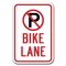 Signmission No Parking Bike Lane w/ P No Parking symbol 12inx18in Hvy Gauge Alum, A-1218 Bicycle - No Pk A-1218 Bicycle - No Pk Bike Lane P - alternate 1